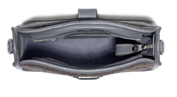 Bailey Crossbody - Wool Blend - Grey leather