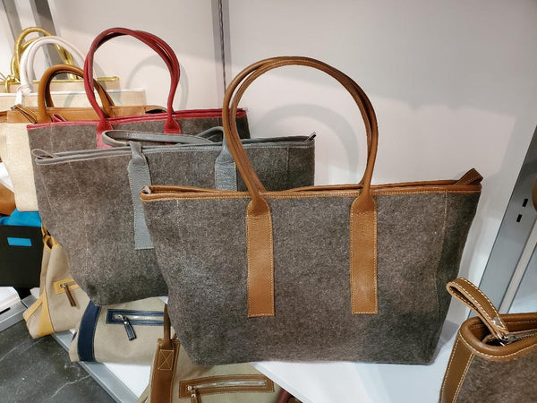 Stella Tote- Grey Wool Blend